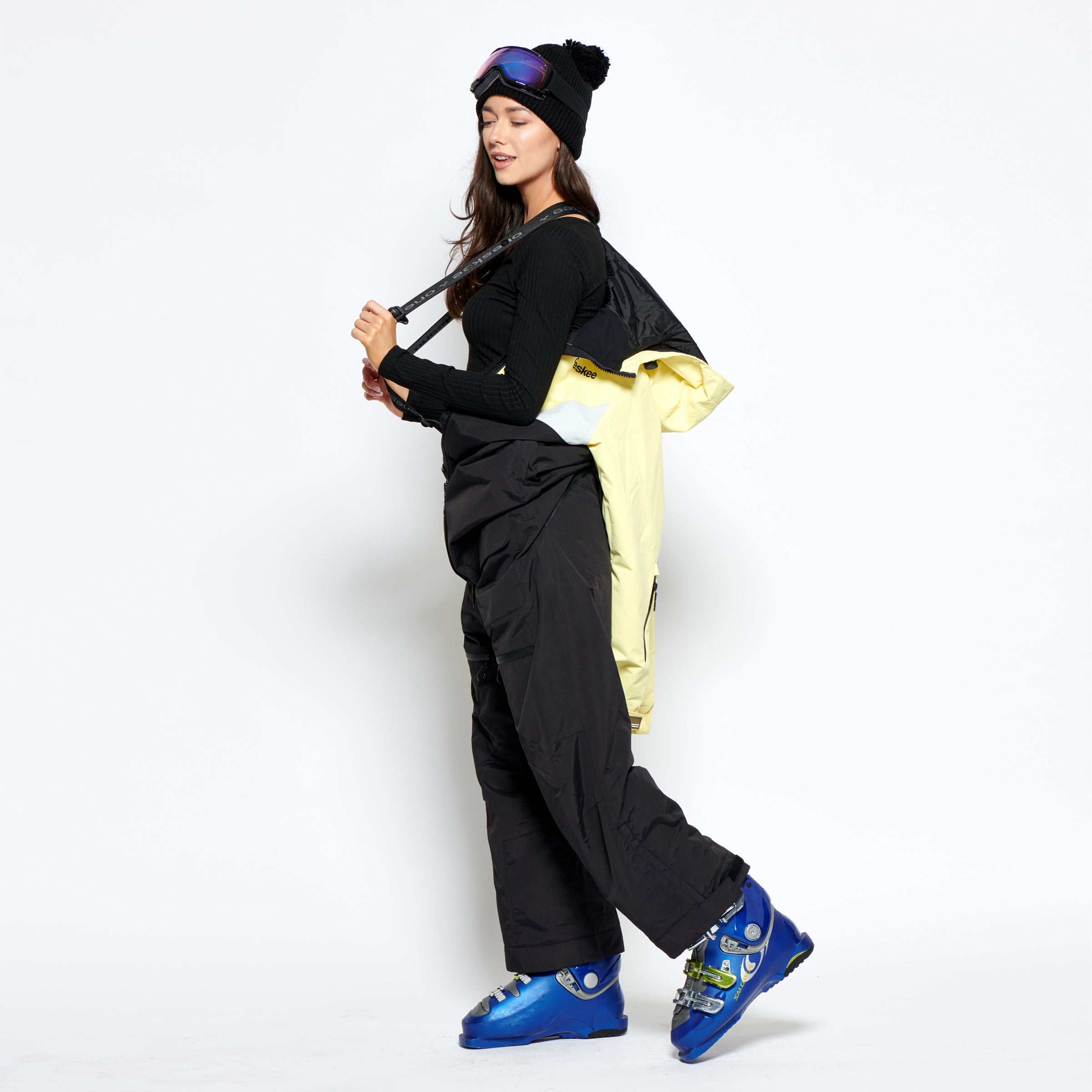 Women's Snow Suit, Black & Lemon