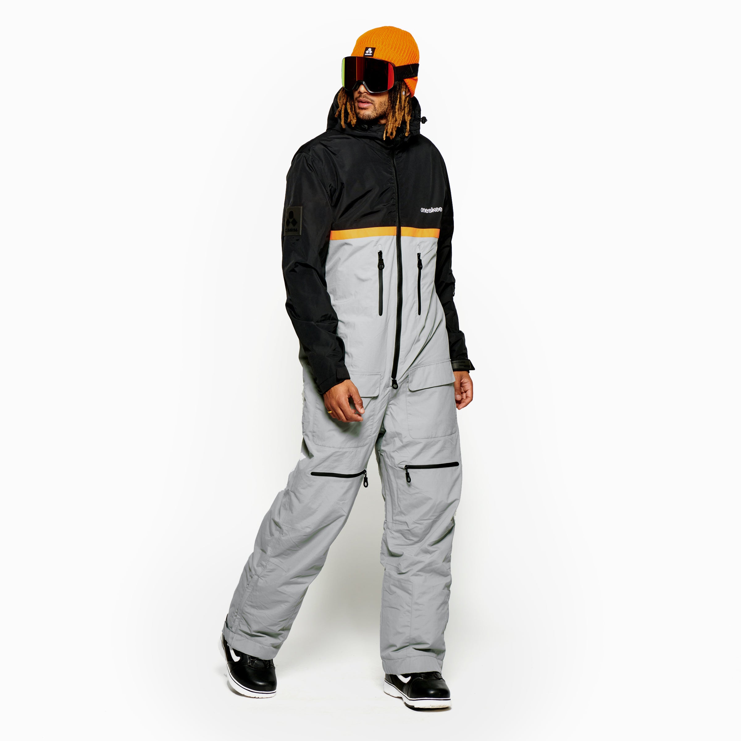 Men's Snow Suit, Black & Grey