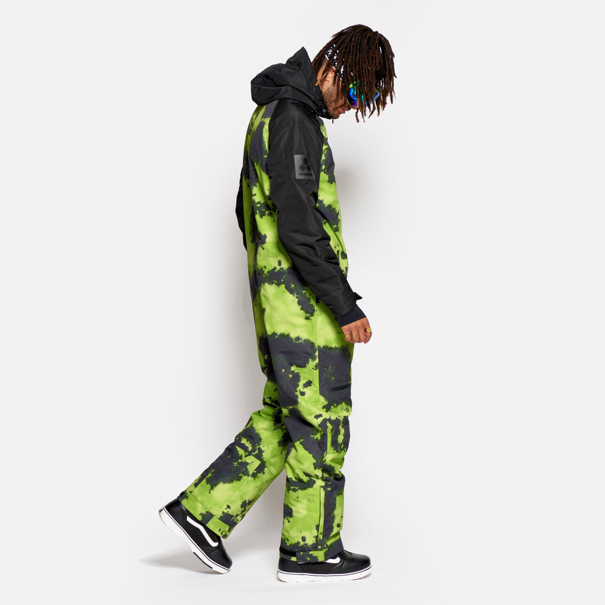 Men's Snow Suit, Green Tie Dye