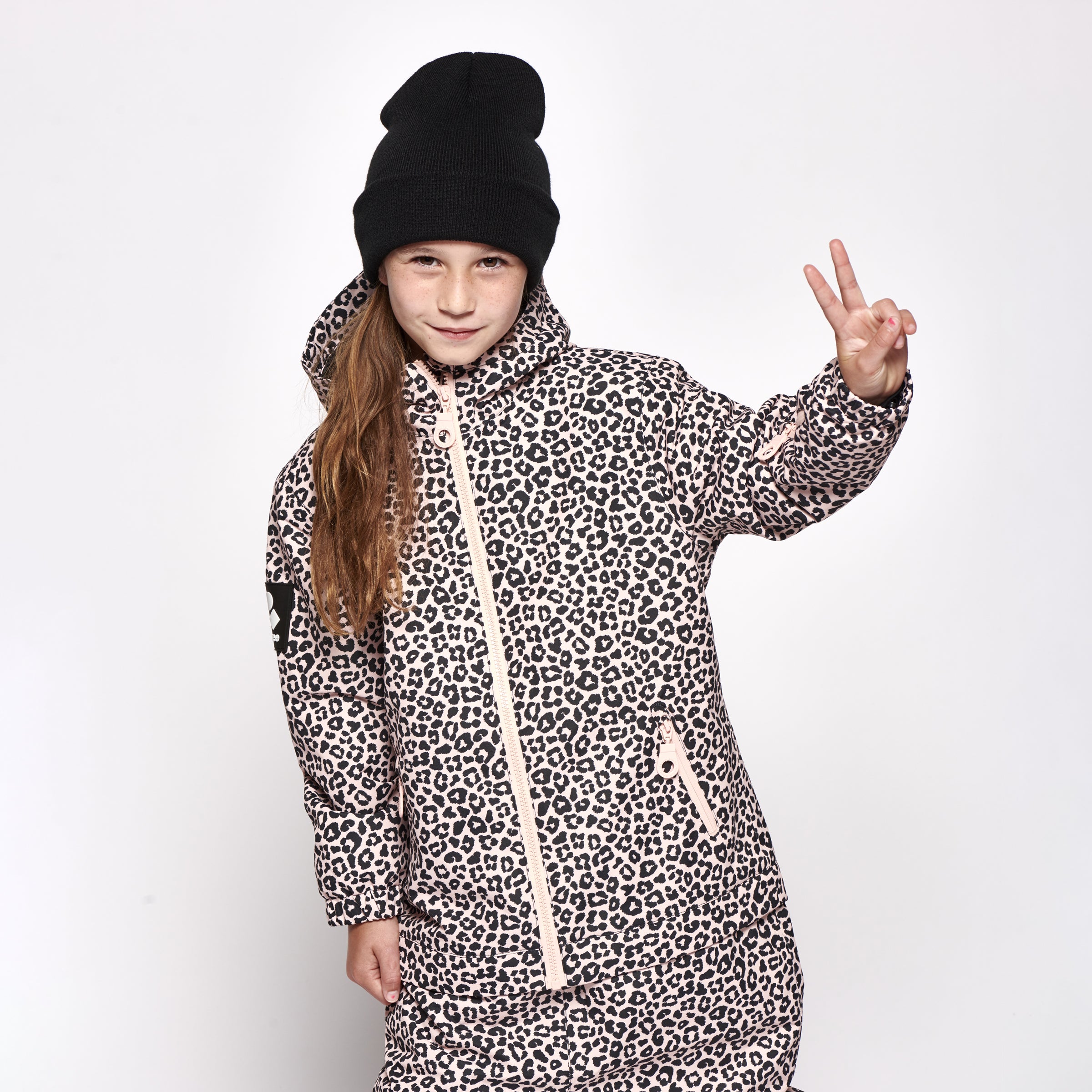 Kids 2 in 1 Snow Suit Pink Leopard