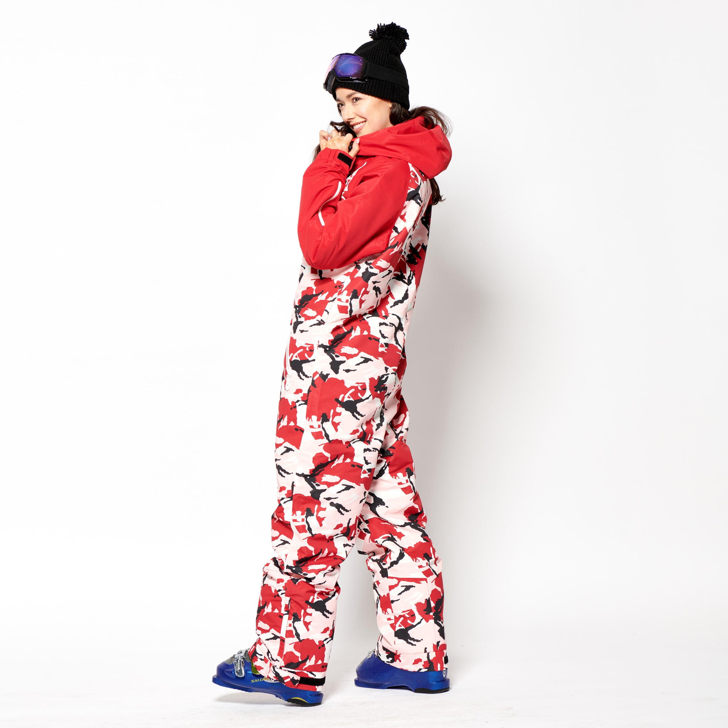 Women's Snow Suit, Red Camo