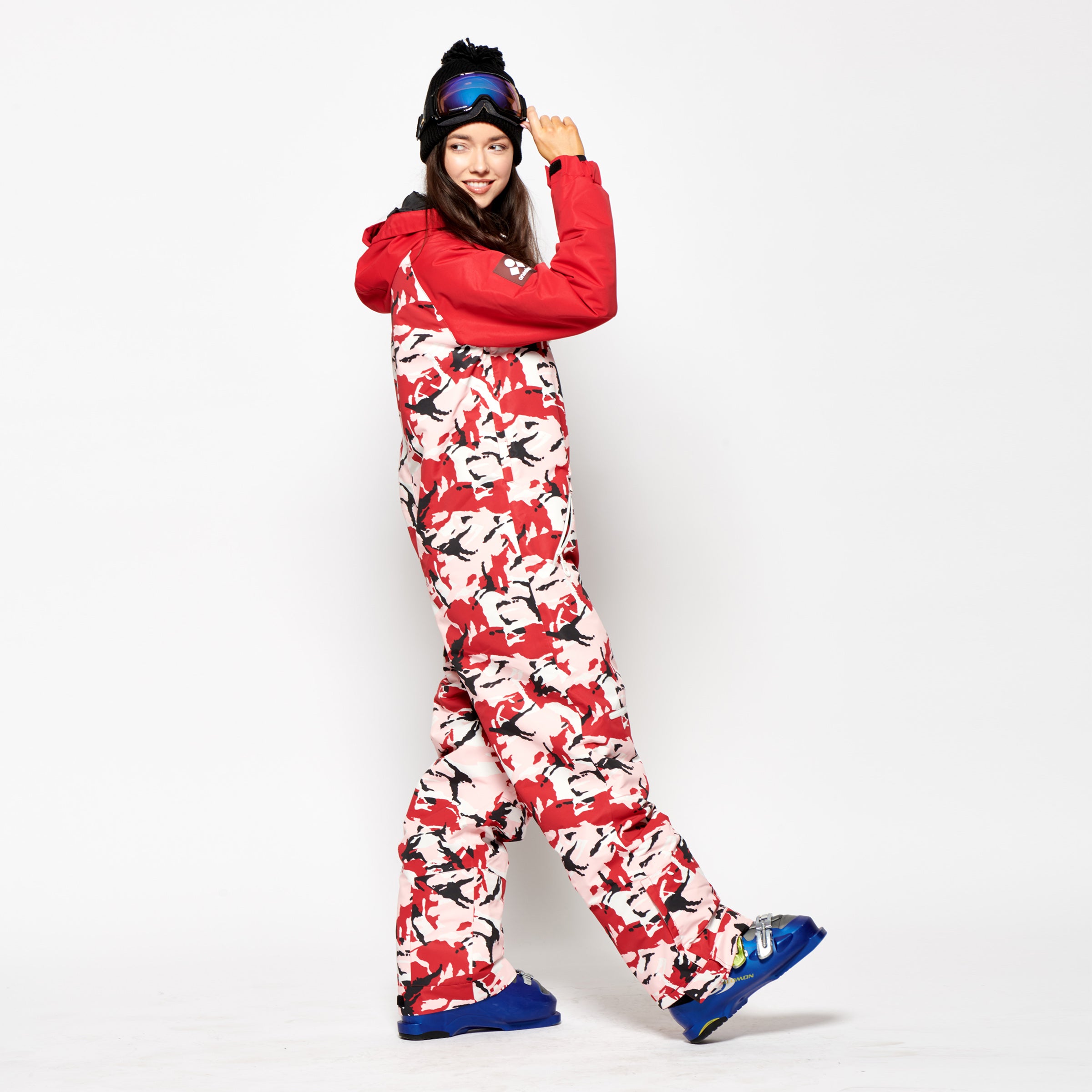 Women's Snow Suit, Red Camo