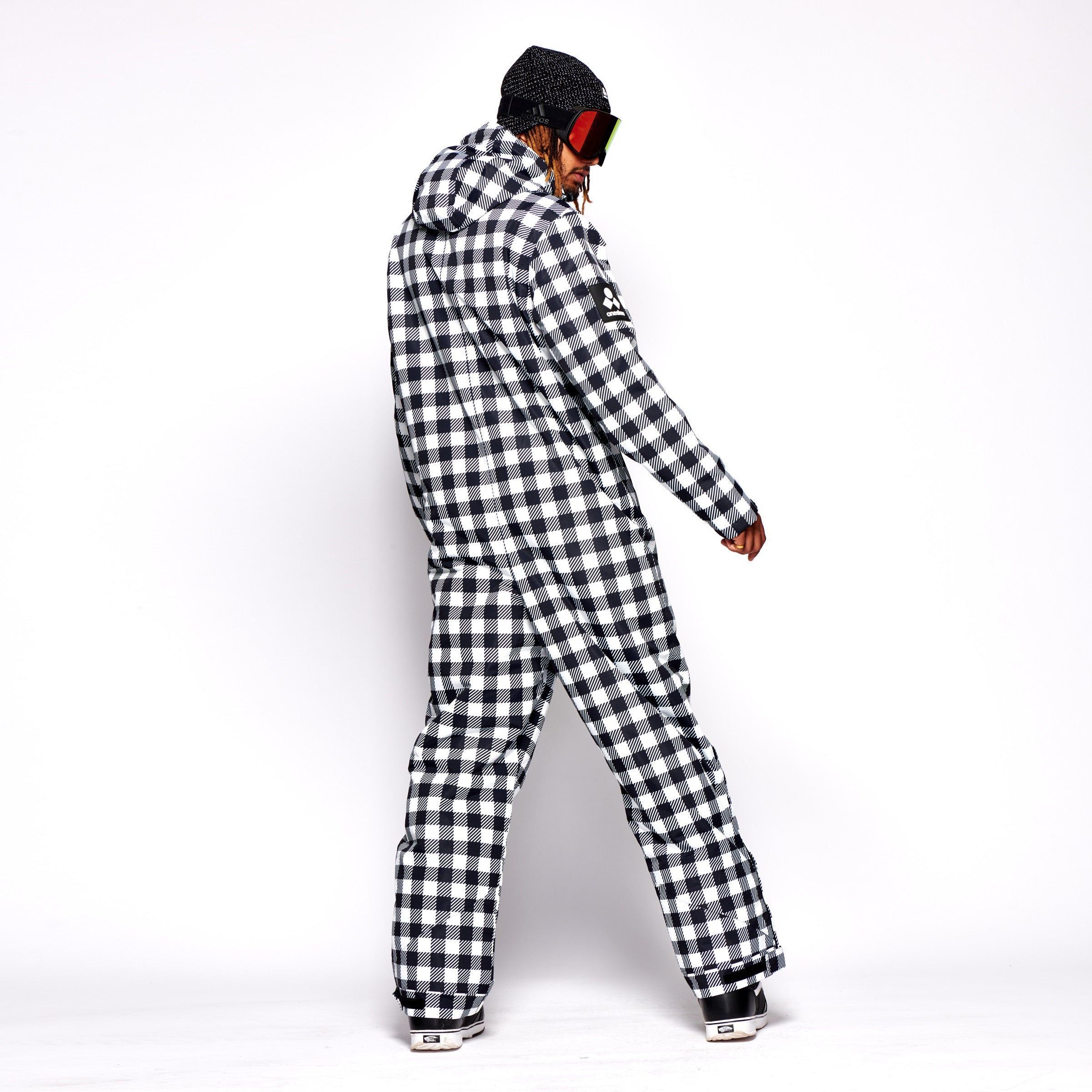 Men's Snow Suit, Black & White Check